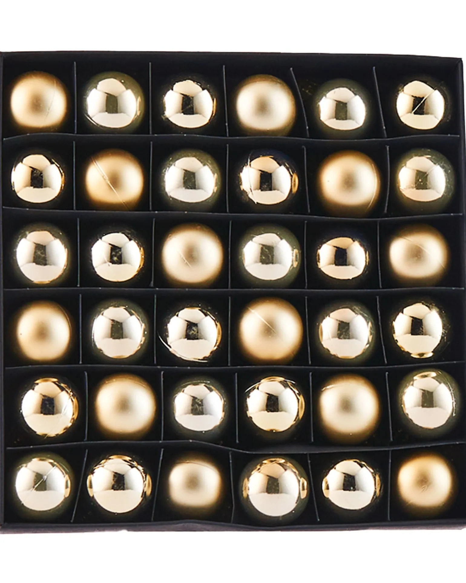 Gold Shatterproof Baubles, 36 Pack, 3 Cm