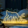 Grazing Reindeer Neon Rope Light Silhouette, 82 Cm