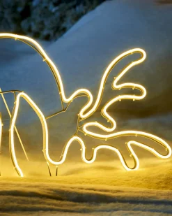 Grazing Reindeer Neon Rope Light Silhouette, 82 Cm
