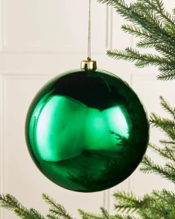 Green Large Gloss Shatterproof Bauble, 20 Cm