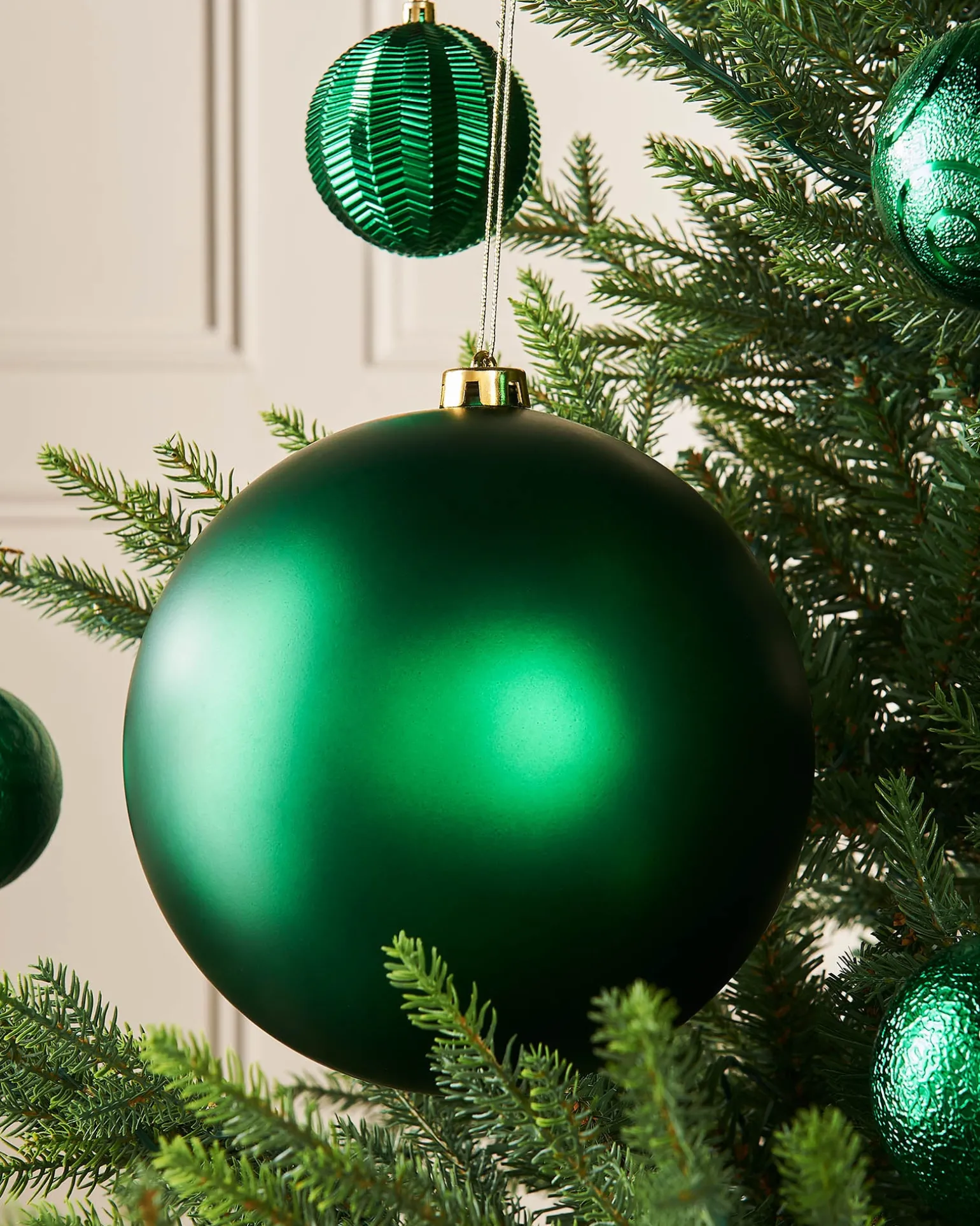 Green Large Matt Shatterproof Bauble, 20 Cm