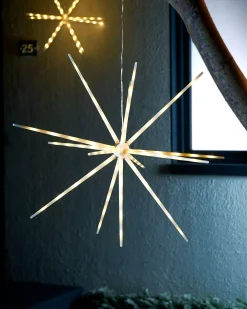 Hanging Starburst Decoration, Warm White, 51 Cm