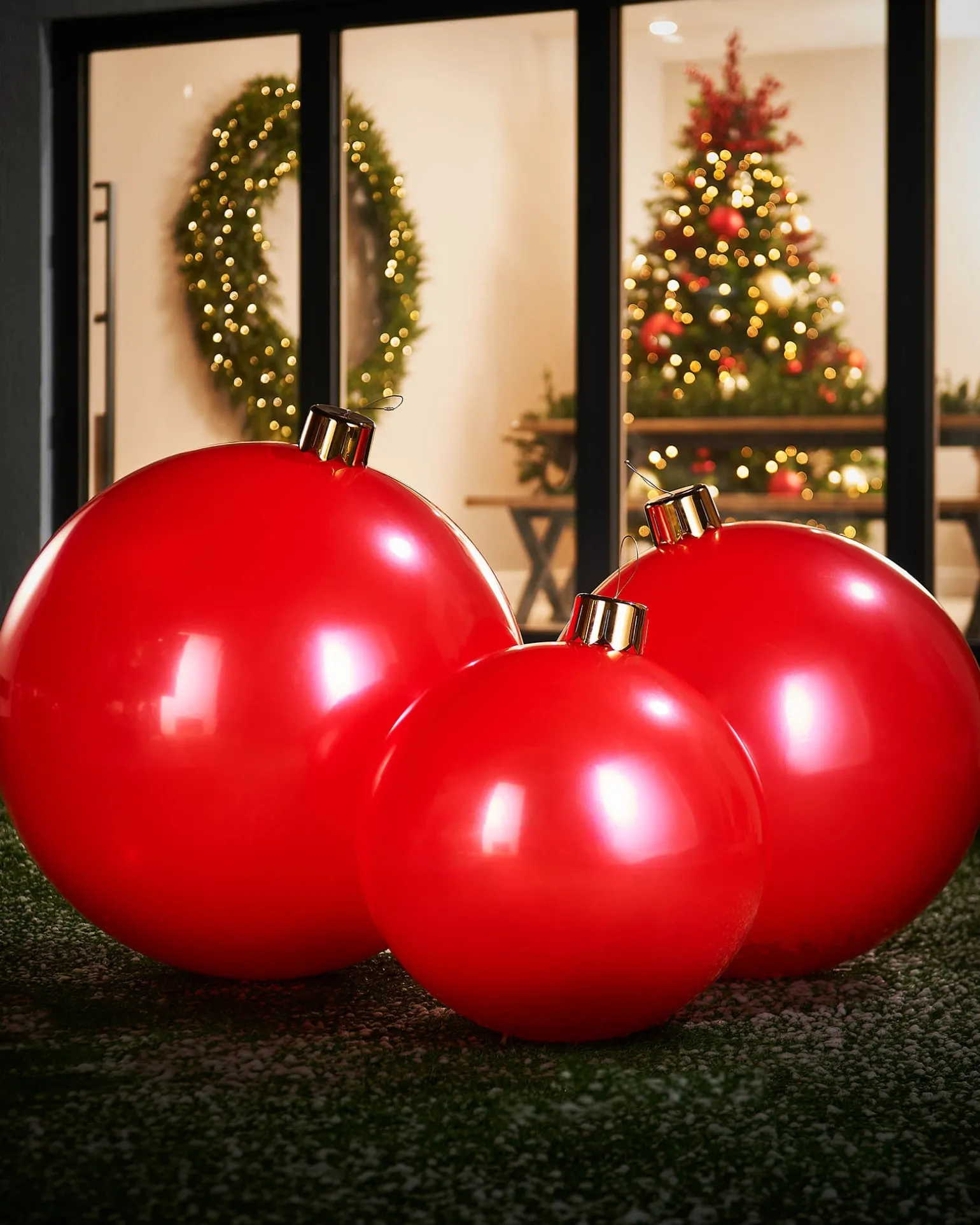 Inflatable Christmas Bauble, Red, 45 Cm