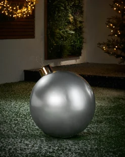 Inflatable Christmas Bauble, Silver, 45 Cm