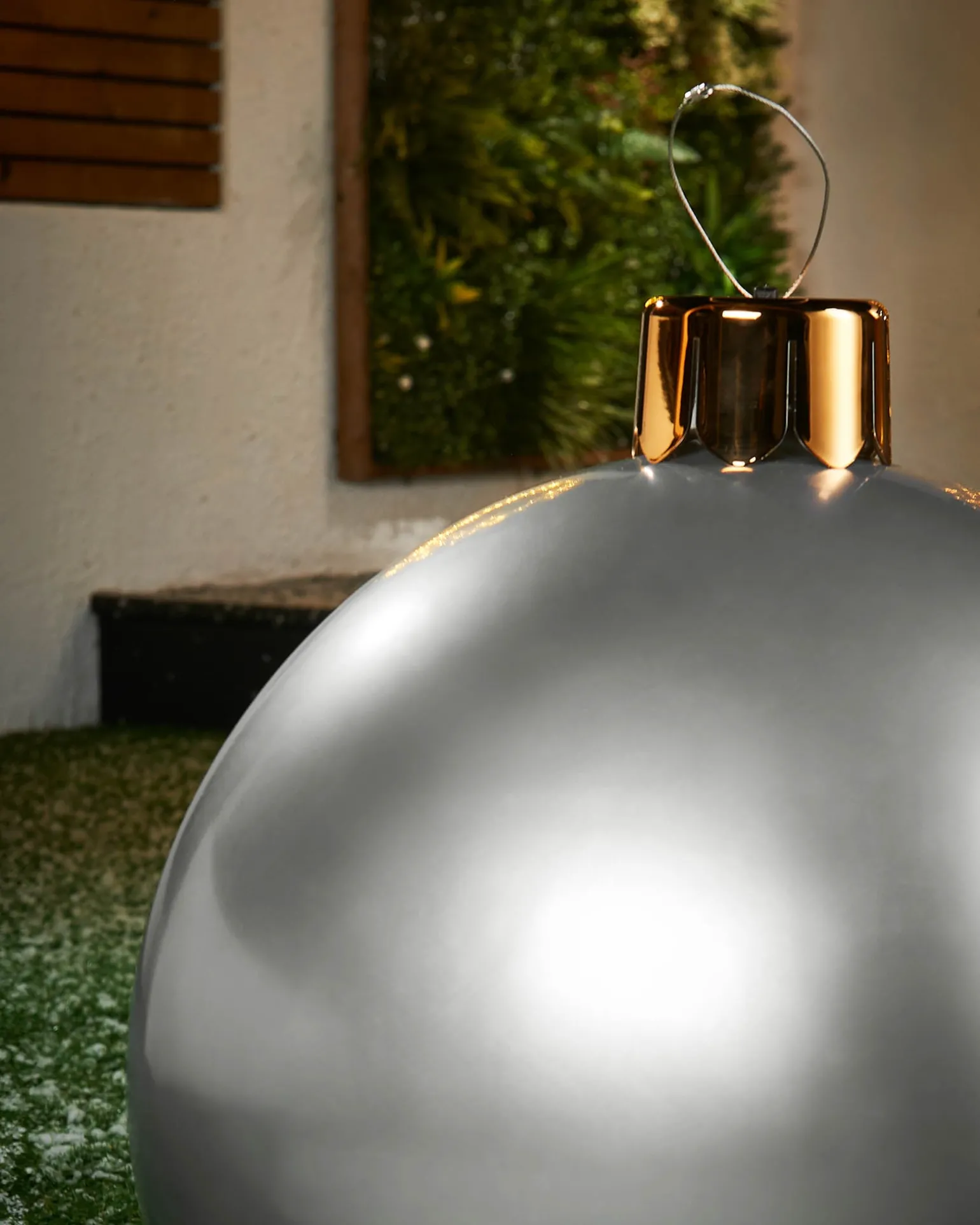 Inflatable Christmas Bauble, Silver, 45 Cm