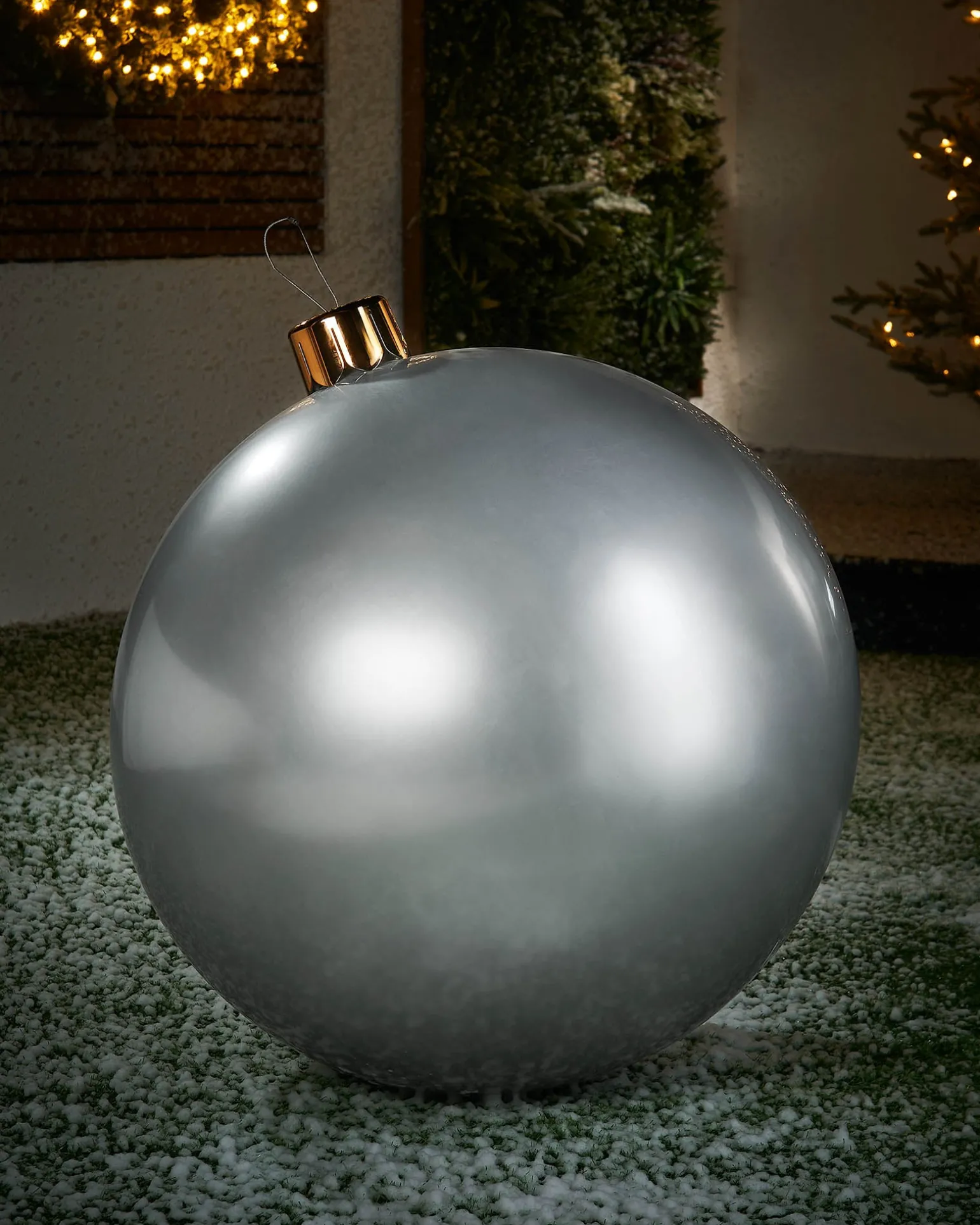 Inflatable Christmas Bauble, Silver, 66 Cm