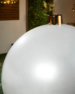 Inflatable Christmas Bauble, White, 66 Cm