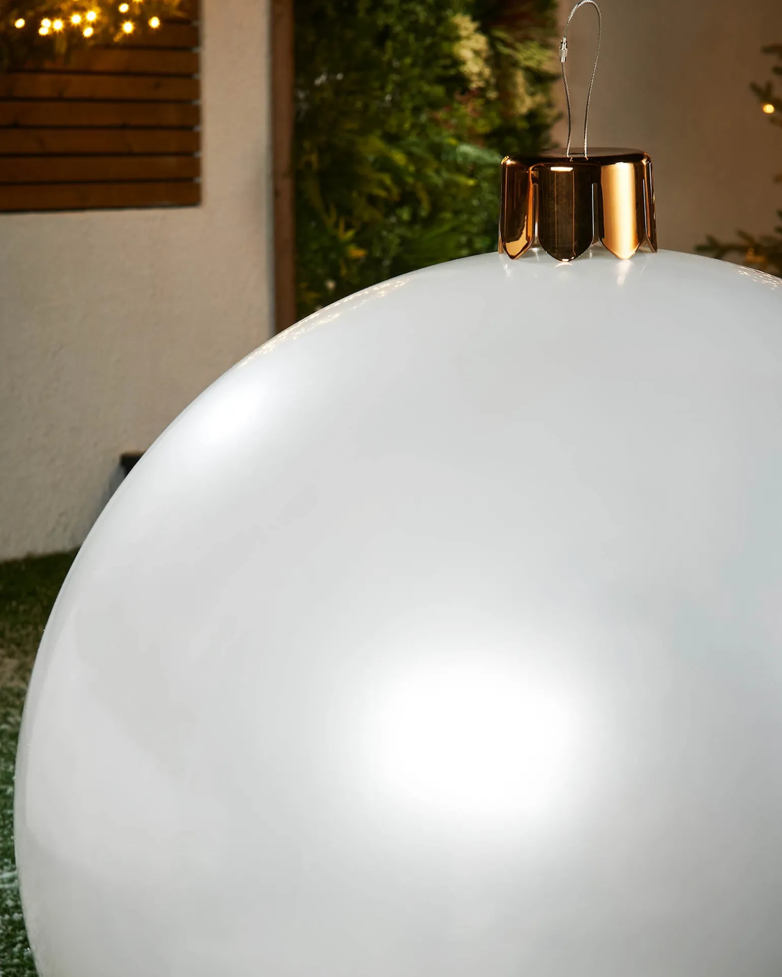 Inflatable Christmas Bauble, White, 66 Cm