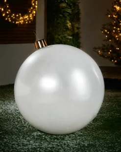 Inflatable Christmas Bauble, White, 66 Cm