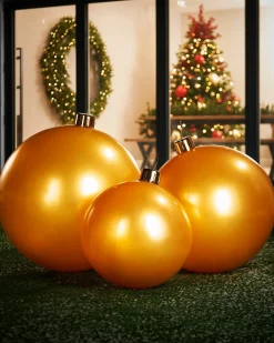 Inflatable Christmas Bauble, Gold, 76 Cm
