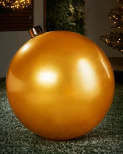 Inflatable Christmas Bauble, Gold, 76 Cm