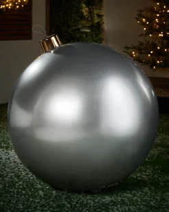Inflatable Christmas Bauble, Silver, 76 Cm