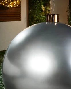 Inflatable Christmas Bauble, Silver, 76 Cm