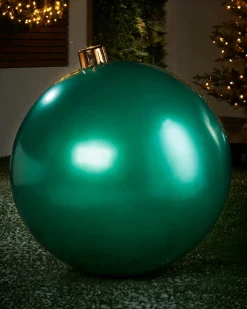 Inflatable Christmas Bauble, Green, 76 Cm