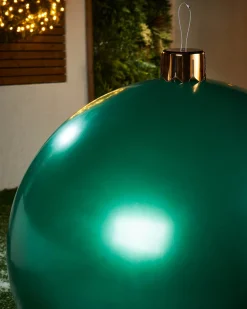 Inflatable Christmas Bauble, Green, 76 Cm
