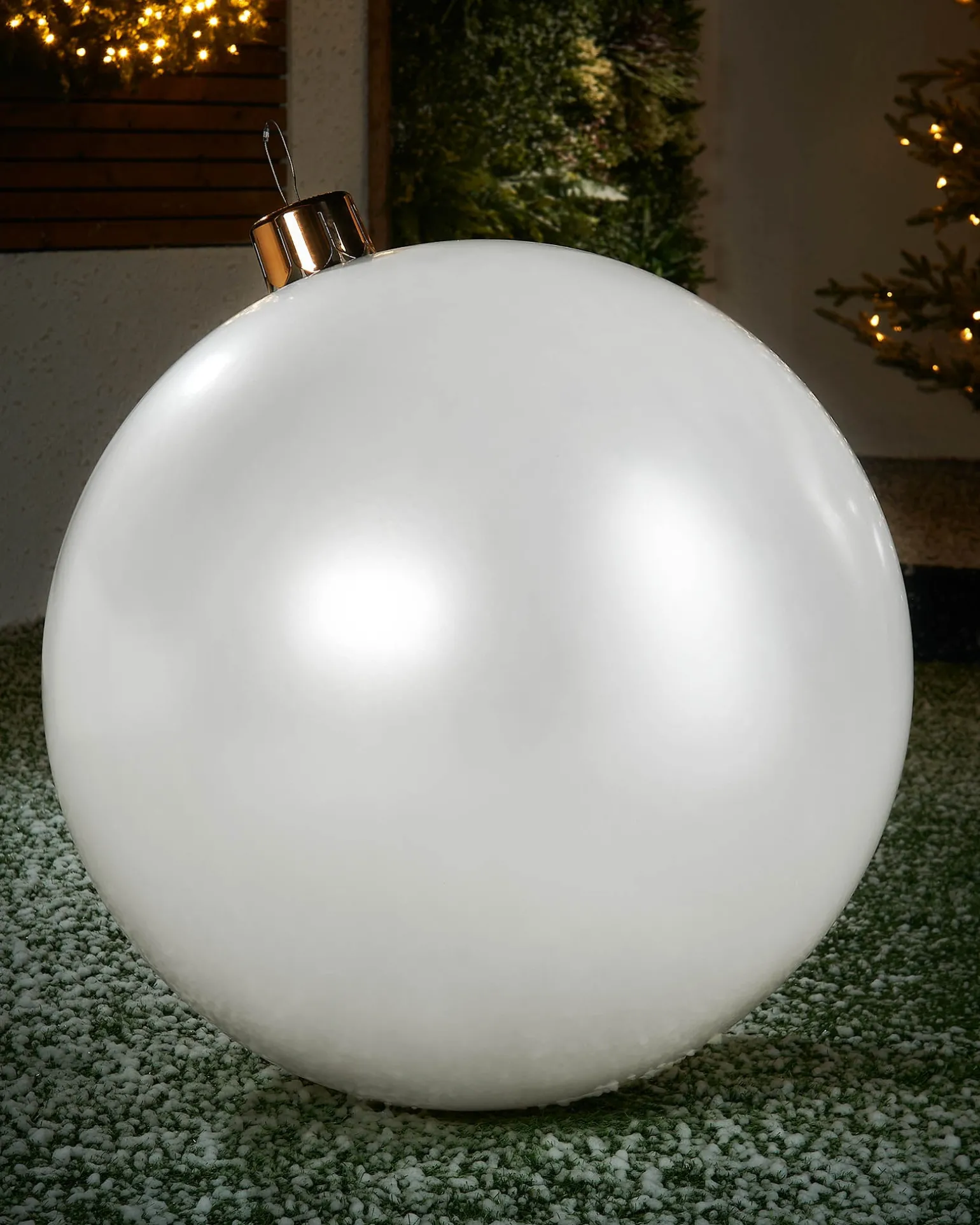 Inflatable Christmas Bauble, White, 76 Cm