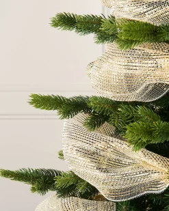 Ivory Mesh With Pale Gold Foil, 9 M