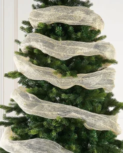 Ivory Mesh With Pale Gold Foil, 9 M