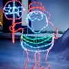 LED Santa Stop Here Rope Light Window Silhouette, 81 Cm