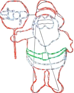 LED Santa Stop Here Rope Light Window Silhouette, 81 Cm