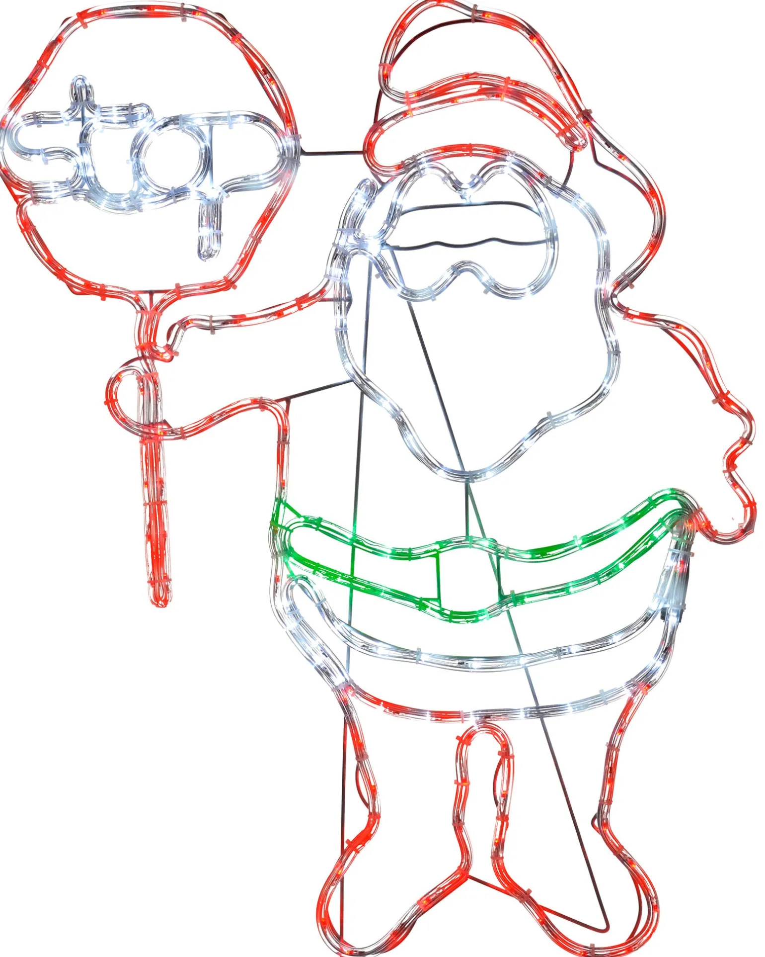 LED Santa Stop Here Rope Light Window Silhouette, 81 Cm