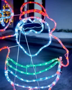 LED Santa Stop Here Rope Light Window Silhouette, 81 Cm