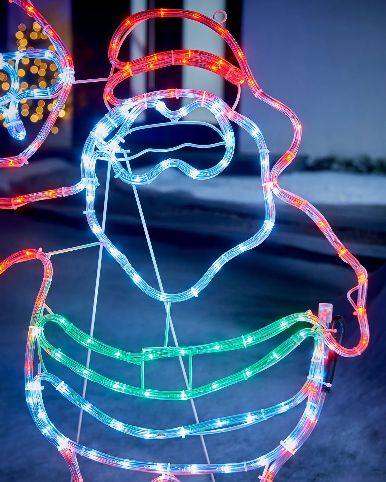 LED Santa Stop Here Rope Light Window Silhouette, 81 Cm