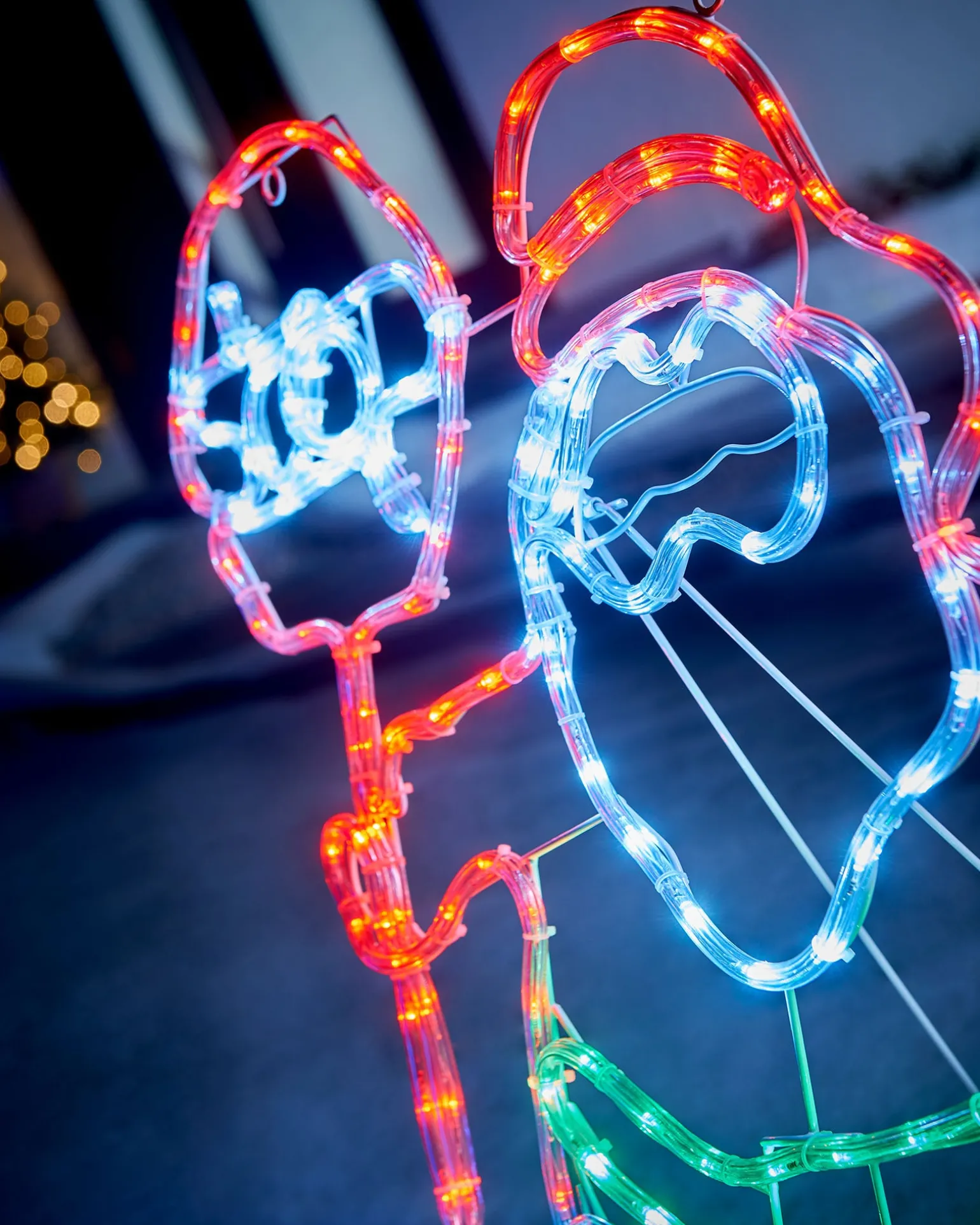 LED Santa Stop Here Rope Light Window Silhouette, 81 Cm