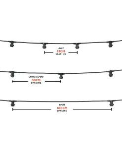 LINK FESTOON E27 Belt, Connectable, 10 Sockets, 50 Cm Spacing
