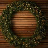 LINK PRO Connectable Pre-Lit Natural Fir Wreath, 1.2 M