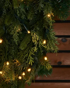 LINK PRO Connectable Pre-Lit Natural Fir Wreath, 1.2 M