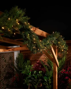 LINK PRO Connectable Pre-Lit Natural Fir Garland, 3 M