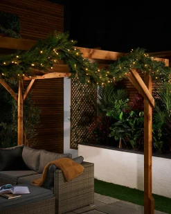 LINK PRO Connectable Pre-Lit Natural Fir Garland, 3 M