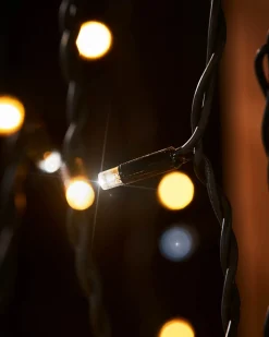 LINK PRO LED Curtain Lights, Black Cable, 2.5 M Drop, Warm White / White