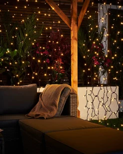 LINK PRO LED Curtain Lights, Black Cable, 2.5 M Drop, Warm White