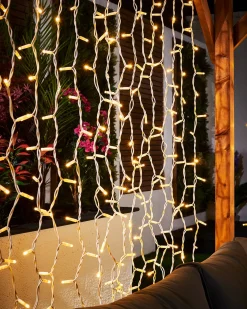 LINK PRO LED Curtain Lights, White Cable, 2.5 M Drop, Warm White