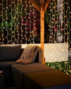 LINK PRO LED Curtain Lights, White Cable, 2.5 M Drop, Warm White
