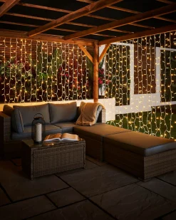 LINK PRO LED Curtain Lights, White Cable, 2.5 M Drop, Warm White