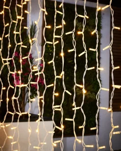 LINK PRO LED Curtain Lights, White Cable, 2.5 M Drop, Warm White