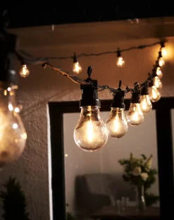 LINK PRO LED Festoon Lights, A60 Filament Bulb, Black Cable, Warm White