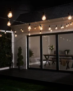 LINK PRO LED Festoon Lights, A60 Filament Bulb, Black Cable, Warm White