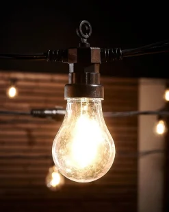 LINK PRO LED Festoon Lights, A60 Filament Bulb, Black Cable, Warm White