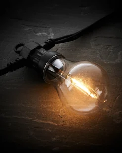 LINK PRO LED Festoon Lights, A60 Filament Bulb, Black Cable, Warm White