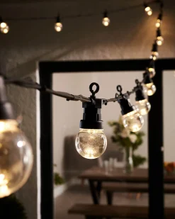 LINK PRO LED Festoon Lights, Clear Bulb, Black Cable, Warm White