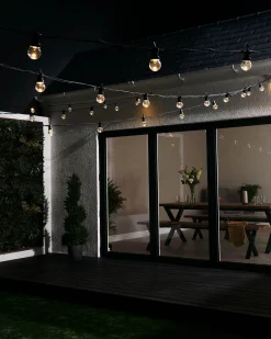 LINK PRO LED Festoon Lights, Clear Bulb, Black Cable, Warm White