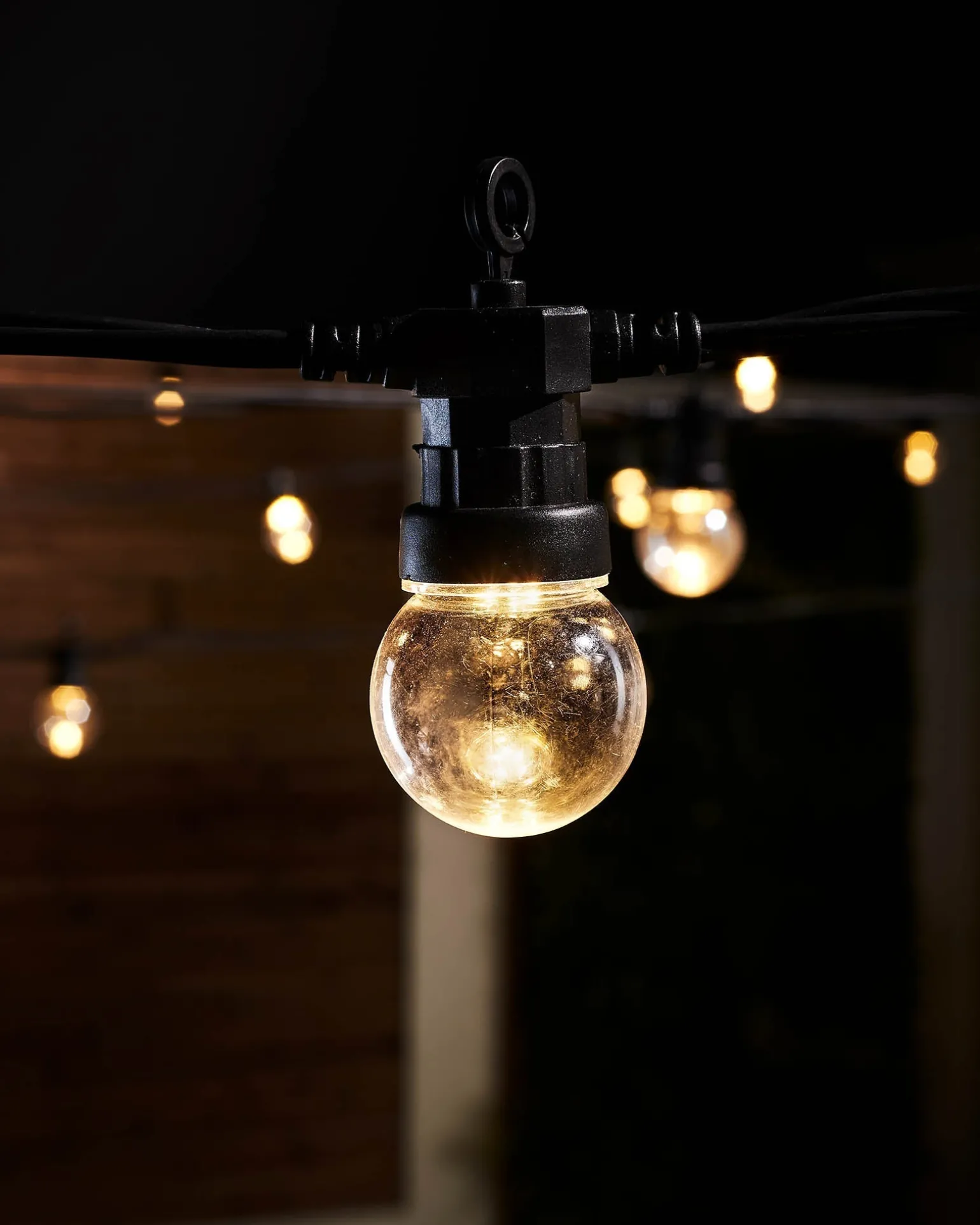 LINK PRO LED Festoon Lights, Clear Bulb, Black Cable, Warm White