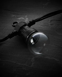 LINK PRO LED Festoon Lights, Clear Bulb, Black Cable, Warm White