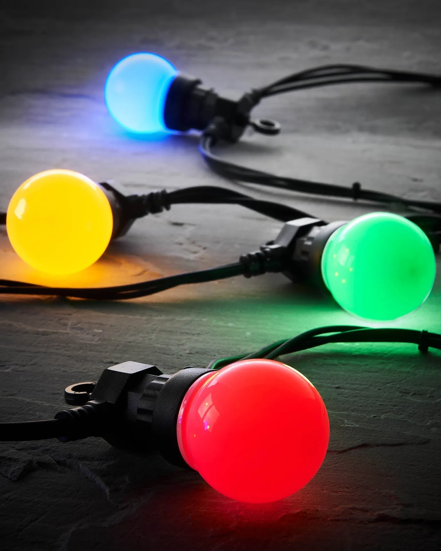 LINK PRO LED Festoon Lights, Black Cable, Multi Colour