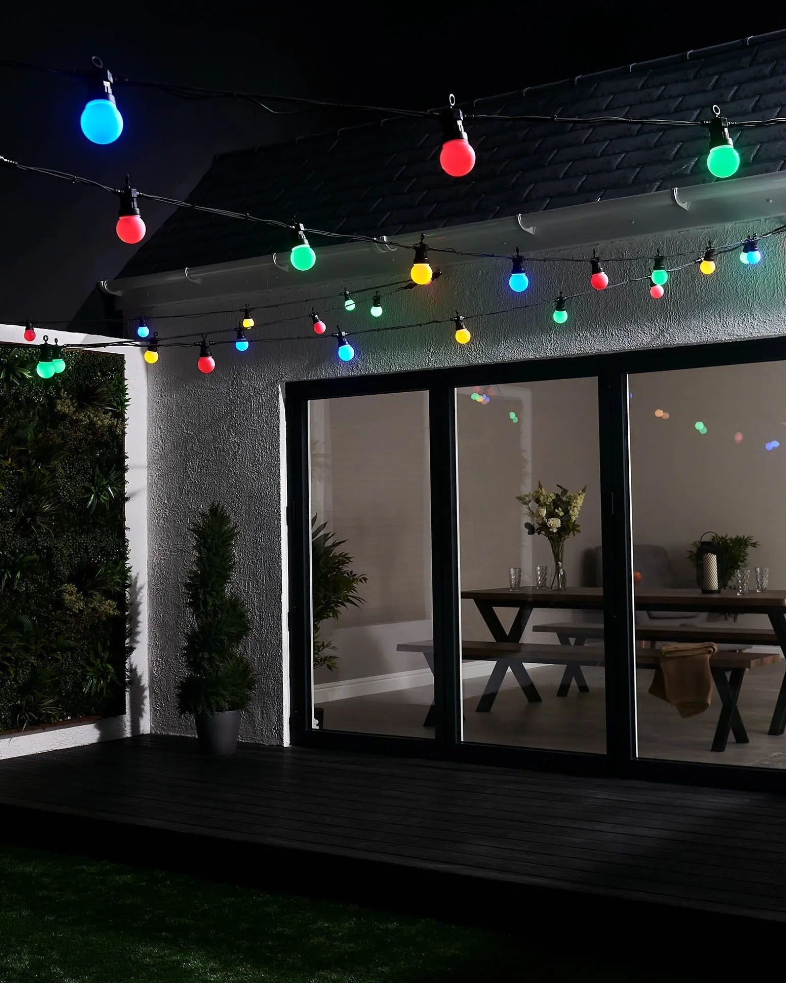 LINK PRO LED Festoon Lights, Black Cable, Multi Colour