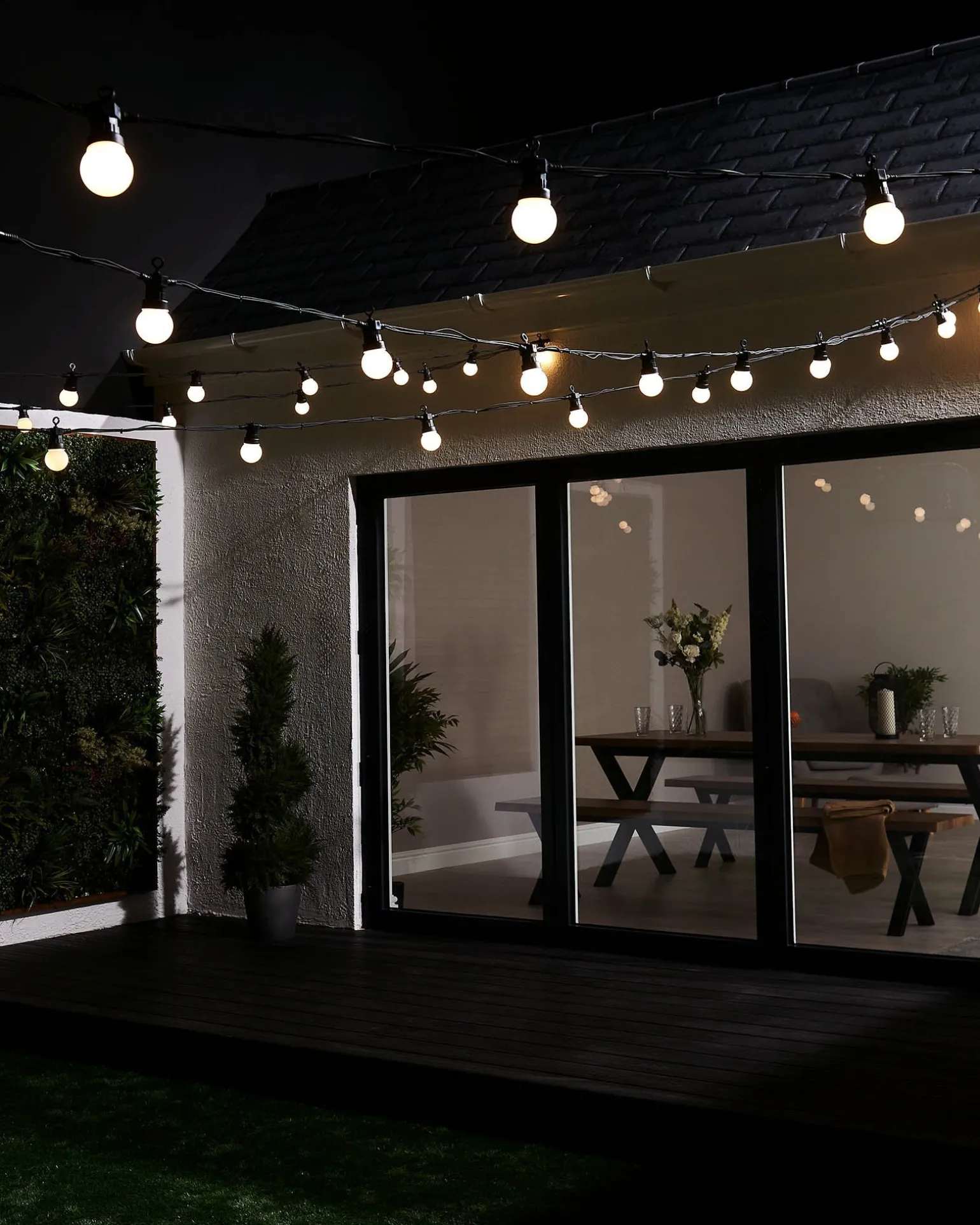 LINK PRO LED Festoon Lights, Black Cable, Warm White